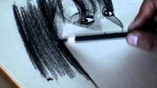 Artistic Drawing Exercises Portrait Charcoal pencil [upl. by Annaillil]