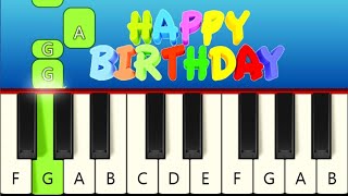 Happy Birthday  Very Easy and Slow Piano tutorial [upl. by Marcellus]