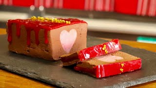 ハートのチョコレートチーズテリーヌの作り方 ラッピングあり Nobake Heart chocolate cheese terrine recipe 【バレンタインレシピ】 [upl. by Aviv623]