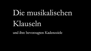 Die musikalischen Klauseln ihre Modifikationen und ihre bevorzugten Kadenzziele  musiktheorie [upl. by Hetty]