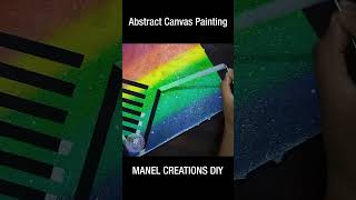 Acrylic Painting  Abstract Painting  Canvas Board Art  Rainbow Art  Manel Creations DIY [upl. by Swetiana]