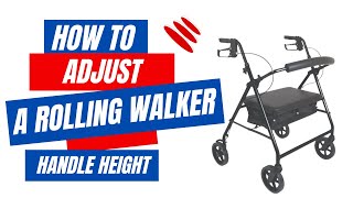 How to adjust a Rollator walker handle height [upl. by Clothilde]