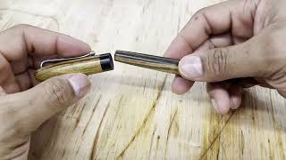 Striata Vulcan Wood Fountain Pen Debut [upl. by Soirtemed]