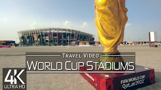 【4K 60fps】🇶🇦 VIRTUAL WORLD CUP WALKING TOUR 🚶 «Qatar FIFA Stadiums 2022» 1 week before the KickOff [upl. by Iman]