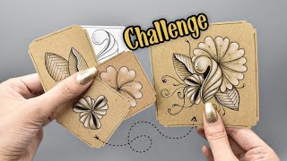 Combine 4 Tangles Together  Part 2  Challenge yourself  Zentangle Patterns [upl. by Naesar]