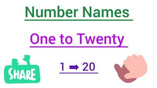 Number Names One to Twenty l Number Names One to Twenty for kids l 1 to 20 Number Names l [upl. by Candie178]