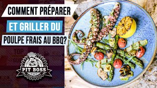 Comment préparer et griller du poulpe frais au BBQ à pellet Pit Boss Navigator [upl. by Lomax]