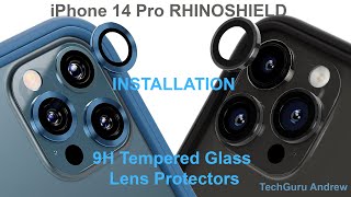 iPhone 14 Pro 9H Tempered Glass Lens Protectors RHINOSHIELD INSTALLATION [upl. by Lichter]