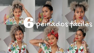 6 peinados fáciles para cabello RIZADO corto [upl. by Meridel]