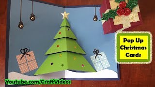 Pop up Christmas Card making tutorial DIY Handmade Making Ideas Designs How to make [upl. by Salter124]