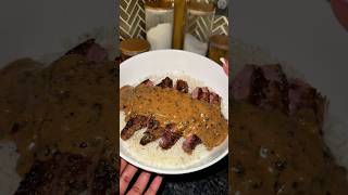 Steak with Peppercorn Sauce  The perfect sauce for your steak 🥩 cooking eatsbytweet [upl. by Yasmar]