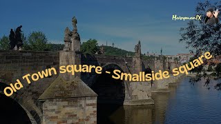 Morning Prague Old Town square to Smallside square via Charles bridge [upl. by Millhon]