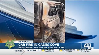 ‘Absolutely no warning at all’  Woman describes moments her car catches fire in Cades Cove [upl. by Meraree481]