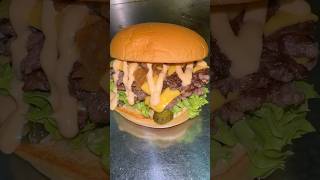 Triple patty smash burger 🍔  3 patty burger shortvideo burger [upl. by Dnob]