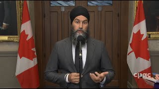 NDP Leader Jagmeet Singh speaks with reporters before question period – October 18 2023 [upl. by Still]