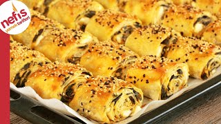 Tek Tek Sarmaya Uğraşmadan ✅ Bir Tepsi Dolusu Ispanaklı Peynirli Çıtır Börek 😍 [upl. by Gokey]