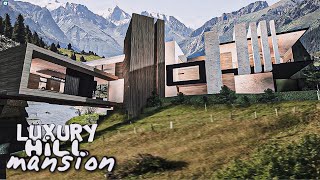 Bloxburg Mansion Hill Luxury Modern House  NO LARGEPLOT  Realistic House Build [upl. by Onilecram]