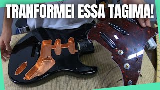 CUSTOMIZAÇÃO Tagima T635  Captadores Mini Humbocker Ponte Gotoh e tarraxas TUDO NOVO PARTE 1 [upl. by Lanta]