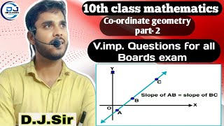 10th class maths Coordinate geometry part2 by DJSIR classes official important questions for board [upl. by Miko]