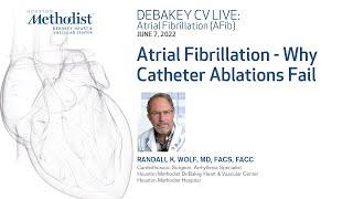 Atrial Fibrillation  Why Catheter Ablations Fail Randall Wolf MD  June 7 2022 [upl. by Nesto380]