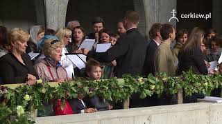 Poświęcenie krzyża na kopule cerkwi Hagia Sophia w Warszawie [upl. by Ynnam]