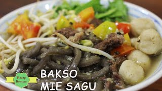 Resep Bakso Mie Sagu Noodles Sago Meatball Recipe [upl. by Ayote]