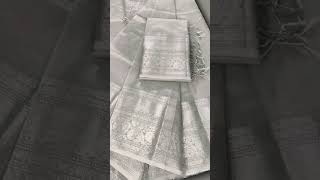 Silver zari ❤ saree with blouse [upl. by Llireva]