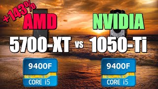 5700XT vs 1050Ti  9400F CSGO Fortnite PUBG GTAV Overwatch [upl. by Keri]