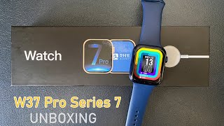 UNBOXING W37 PRO Smart Watch Series 7 Wireless Charger Bluetooth Call IP68 Waterproof [upl. by Assiluj860]