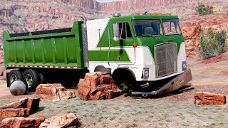 BeamNG Drive Update  TC83s Cabover Dump Truck Transporting Rocks in the Desert [upl. by Sekofski]