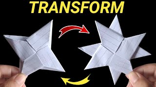 How To Make a Paper Transforming Ninja Star  Best Ninja Star [upl. by Akinohs]