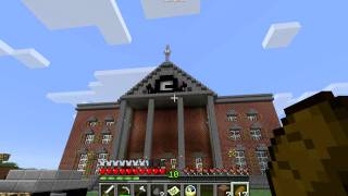 Back to the Future Hill Valley Courthouse with Working Clock  Minecraft [upl. by Mashe]