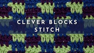 How to Crochet the Clever Blocks Stitch  Knitting Stitch Pattern  English Style [upl. by Amar]