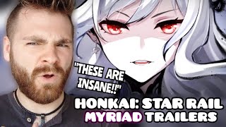 First Time REACTION to All HONKAI STAR RAIL Myriad Celestia Trailers  PART 2 [upl. by Sergias]