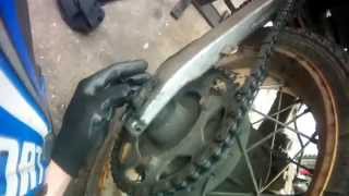 Changing Countershaft sprocket xt600e FILE0001 [upl. by Otsuj]