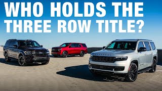 Jeep Wagoneer vs Chevy Tahoe vs Ford Expedition  FullSize SUV Comparison Test [upl. by Nylaret]