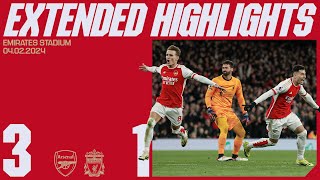 EXTENDED HIGHLIGHTS  Arsenal vs Liverpool 31  Saka Martinelli Trossard [upl. by Ahsuatal]