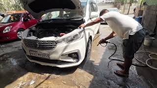 SUZUKI ERTIGA  CAR DEEP CLEANING  ROOF CLEANING  AUTOMATED BODY WASH  DETAILED VLOG HRG RIDES [upl. by Eornom]