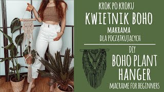 5 Krok po kroku Boho kwietnik  makrama dla początkujących  DIY Boho plant hanger for beginners [upl. by Ddene796]