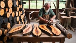 🔔Talented Carpenter Using Uniquely Shaped Wood Pieces to Create a Standout Table Feature [upl. by Margeaux]