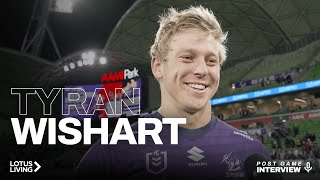 Postmatch interview Tyran Wishart  Melbourne Storm  NRL [upl. by Benton]