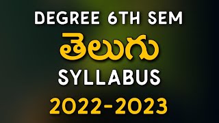 Degree 6th sem Telugu Syllabus  DEGREE 6TH SEMESTER [upl. by Idelson889]