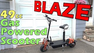 BLAZE 49cc Gas Scooter Part 1  Unboxing amp Setup [upl. by Ettennod141]