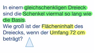 Ein geometrisches Rätsel mit einem gleichschenkligen Dreieck [upl. by Sidon]