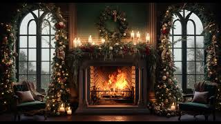 Christmas Ambience 🎄  Winter Fireplace Burning [upl. by Nilerual7]