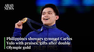 Philippines showers gymnast Carlos Yulo with praises gifts after double Olympic gold  Arab News [upl. by Utter849]