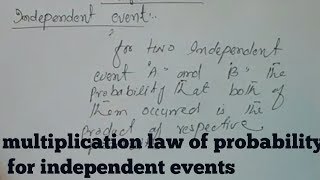 Multiplication law of probability for Independent event [upl. by Gert413]