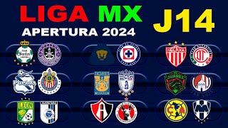 FECHAS HORARIOS Y CANALES PARA LA JORNADA 14 DE LA LIGA MX APERTURA 2024 [upl. by Vallonia]