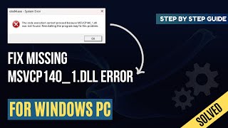 How to Fix Missing MSVCP1401DLL Error  Windows 32 amp 64bit [upl. by Anigue757]