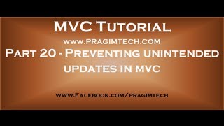 Part 20 Preventing unintended updates in mvc [upl. by Sakhuja]